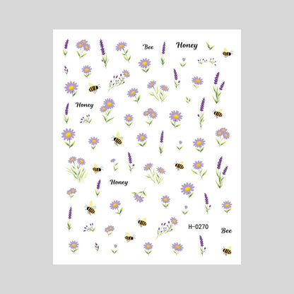 Florales Design Nagelkunst Aufkleber Set