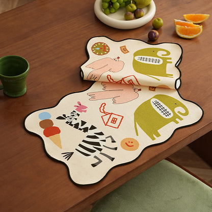 verspieltes Kinder-Tischset aus rutschfestem abwaschbarem Silikon mit Tiermotiven Brehn