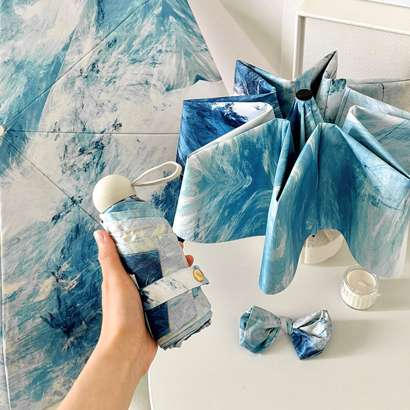 Damen Faltbarer Regenschirm mit wasserfestem Motiv Brehn