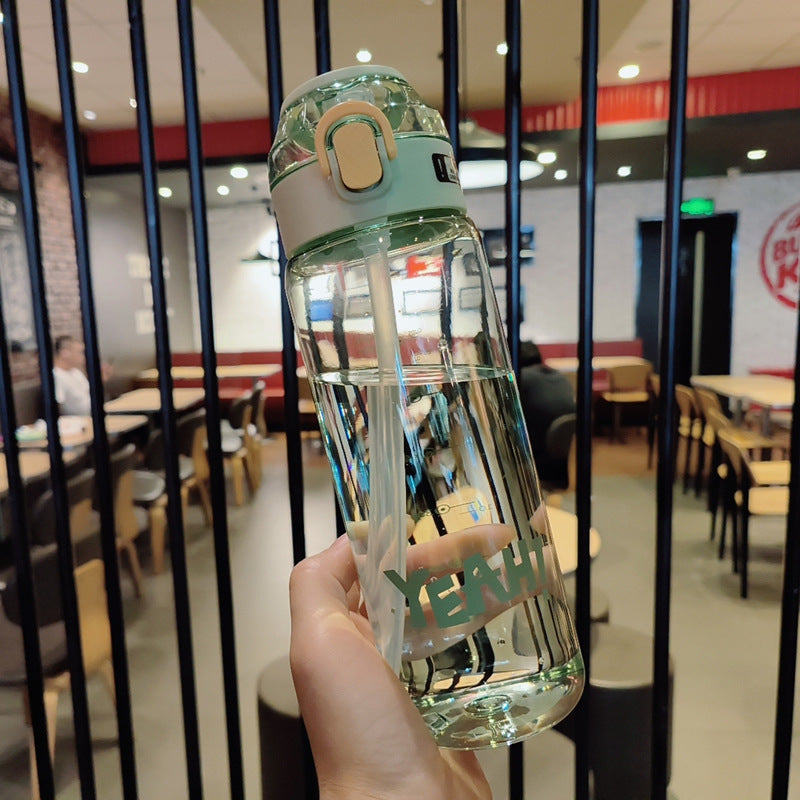 Damen Ergonomische Trinkflasche mit integriertem Strohhalm Brehn