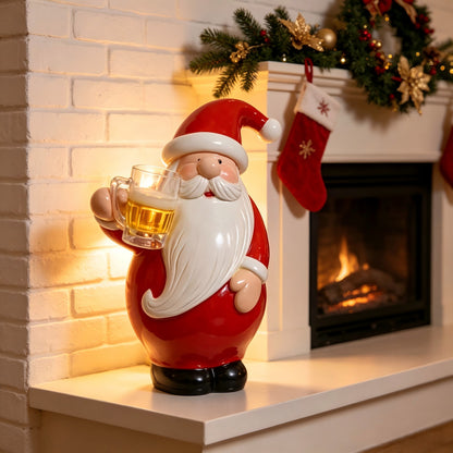 Lustige Weihnachtsmannfigur mit Bierkrug Brehn