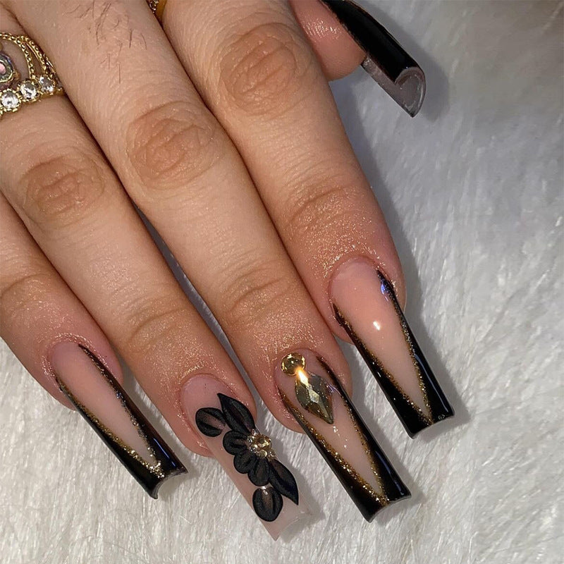 Glamouröse Glitzer-Stiletto Press-On Nägel Brehn