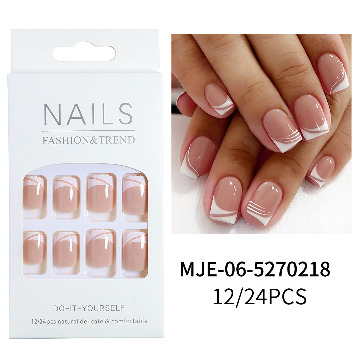 Elegantes französisches Tipp-Press-On-Nagelset Brehn 1787225130