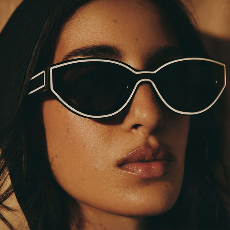 Damen Cat-Eye Sonnenbrille mit robustem transparenten Rahmen und schützendem UV-Filter Brehn