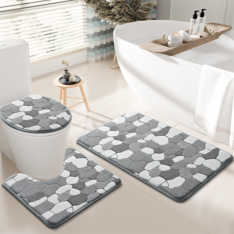 Steinmuster Badezimmer Teppich Set