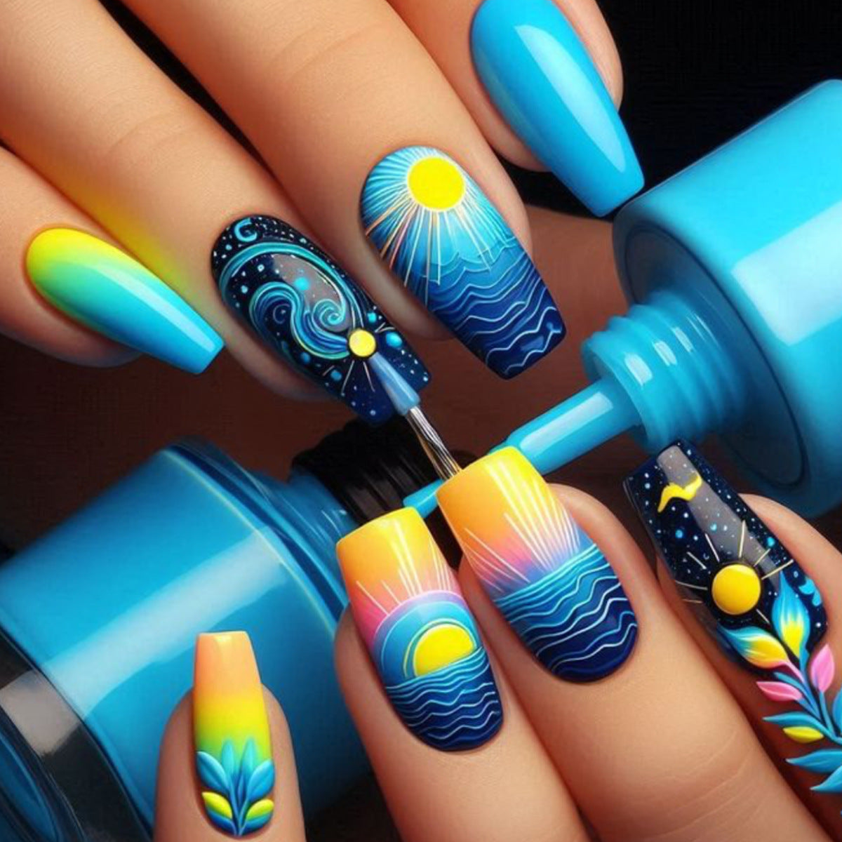 Cosmic Ocean Nagelkunst Design Brehn