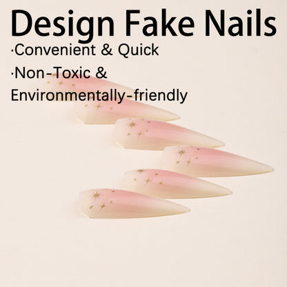 Dekoratives Press-On Nagelkunstset mit Glitterakzenten