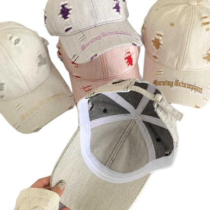 Damen Destroyed Denim Baseball Cap Brehn