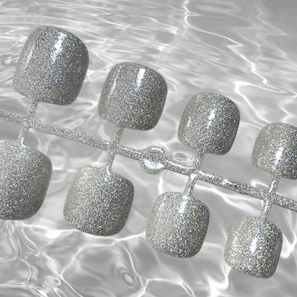 Glitzernde Press-On Zehennägel Brehn