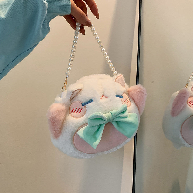 Niedliche Plüsch-Katzen-Themen-Handtasche
