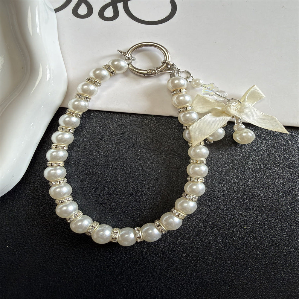 Elegante Perlen Charm Schlüsselanhänger Brehn