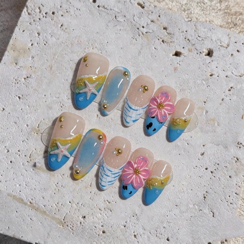 Küstenparadies-Thema Press-on-Nagelset