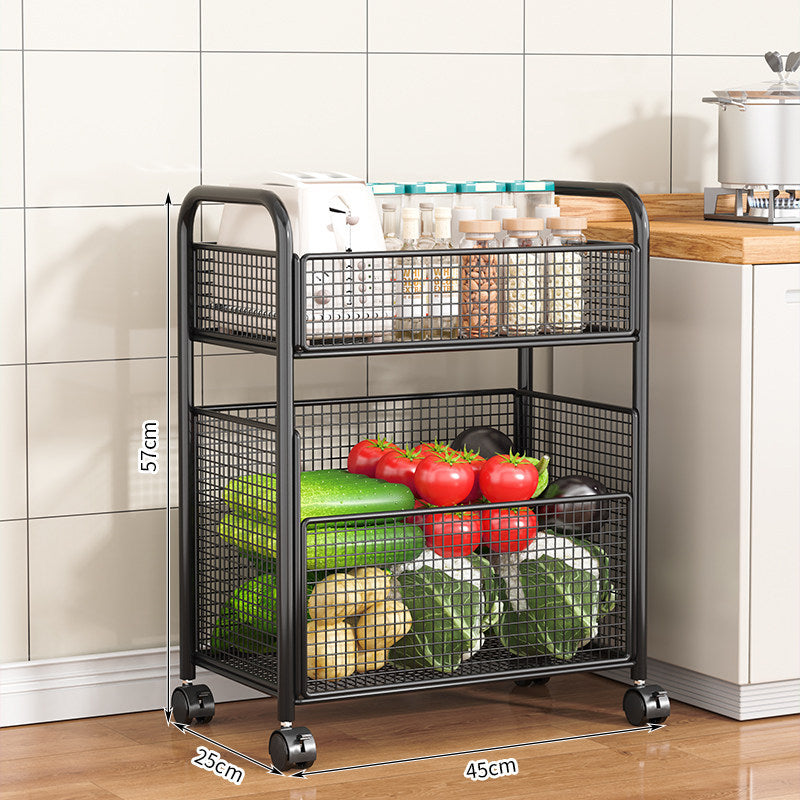 Rolling Kitchen Storage Cart mit Netzkorb Brehn