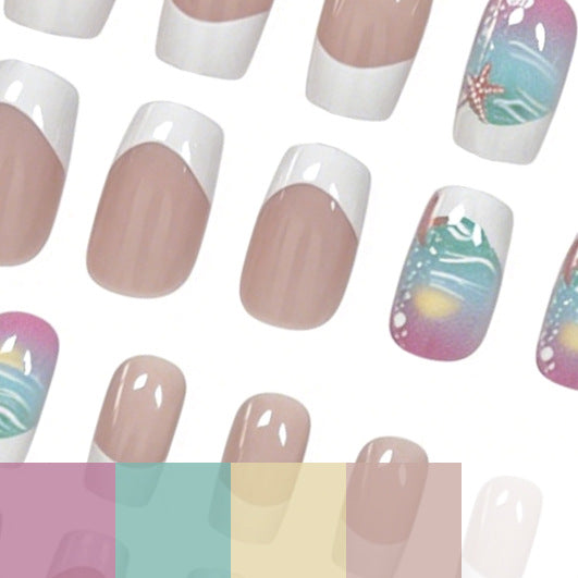 Ozean-Themen Press-On Nagelkunst Brehn