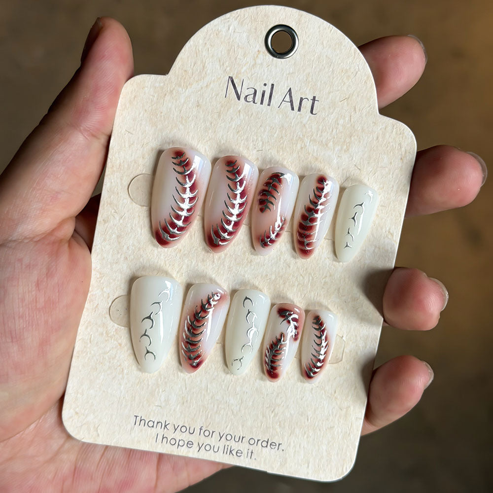 Elegante dekorative Press-On Nail Set Brehn