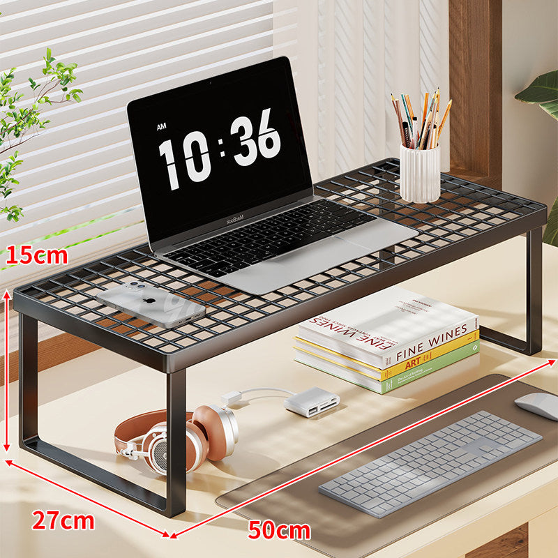 Grid-Top Desktop-Monitor und Laptop-Riser-Regal mit Unterablage
