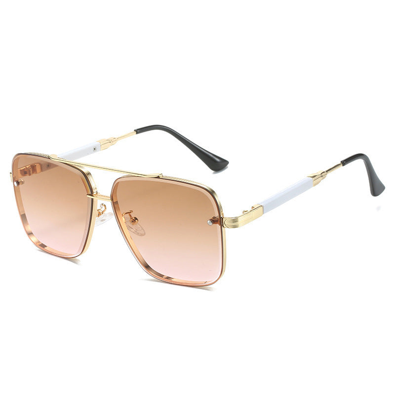 Damen Geometrische Oversize-Sonnenbrille mit filigranem Metallrahmen Brehn