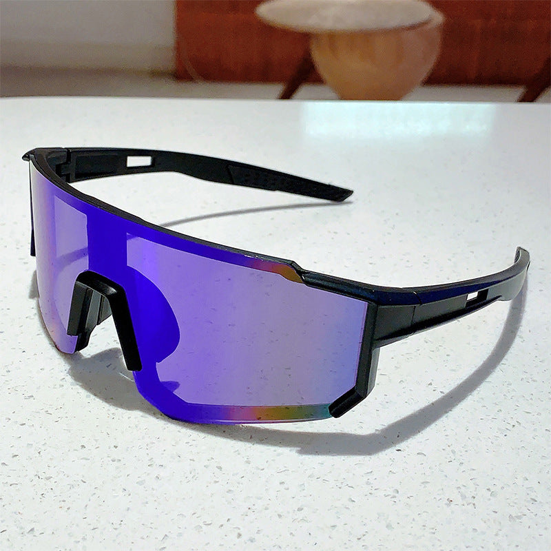 Unisex nan sportliche Shield-Sonnenbrille mit durchgehender Spiegel-Linse und verstellbarer Nasenbrücke Brehn