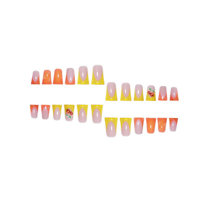 Kreatives Gel Press-On Nail Set mit Fruchtakzenten Brehn