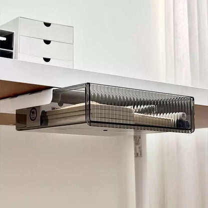 Aufbewahrungsbox mit herausziehbarer Schublade und platzsparendem Ordnungsfach