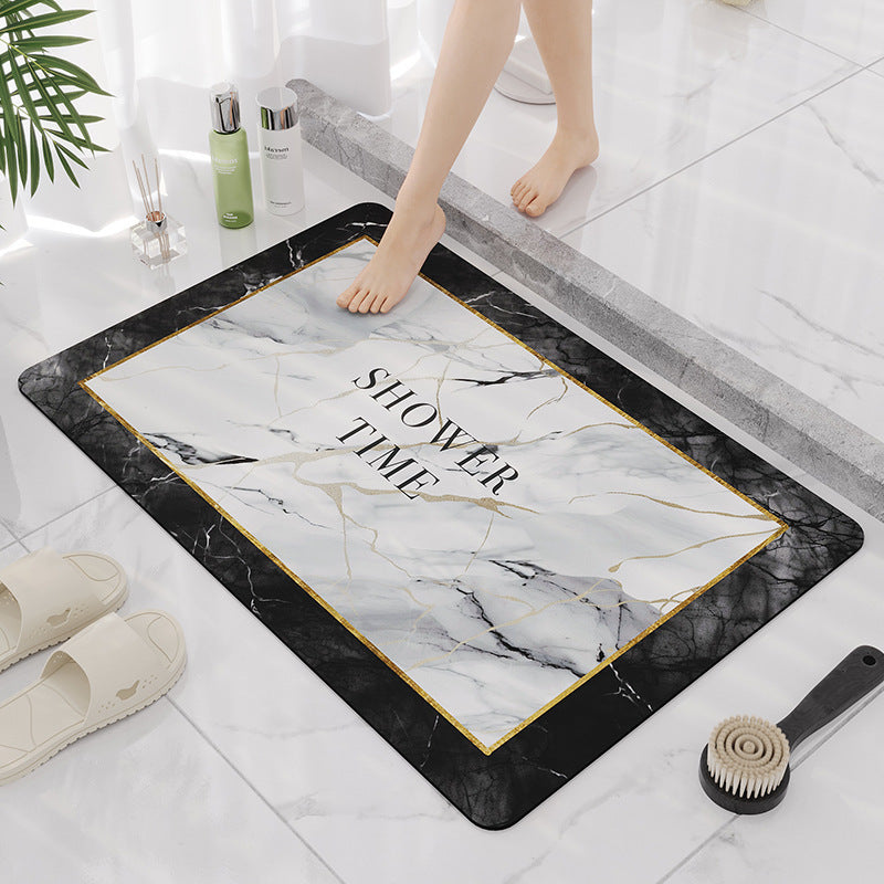 Elegante Marmor Design Badezimmermatte Brehn