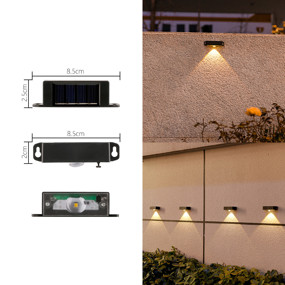 Kompakte Solar-Motion-Sensor-LED-Wandlampe für Außenstufen und Zäune Brehn