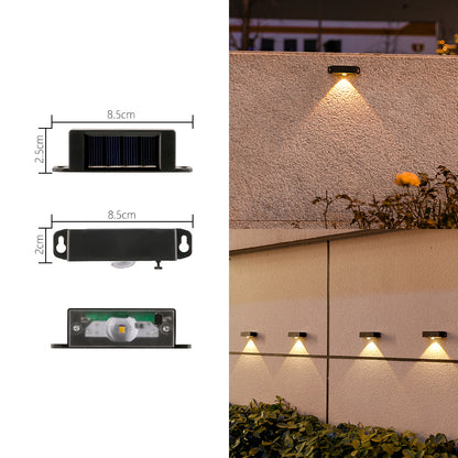 Kompakte Solar-Motion-Sensor-LED-Wandlampe für Außenstufen und Zäune Brehn