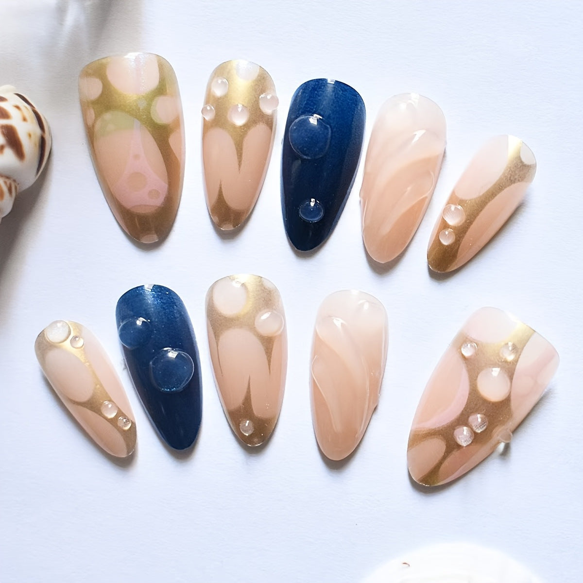 Romantische Blumen temas Press-On Nagelkunst Brehn