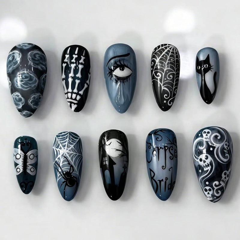 Halloween Kunstnagelset mit einzigartigen gruseligen Designs Brehn