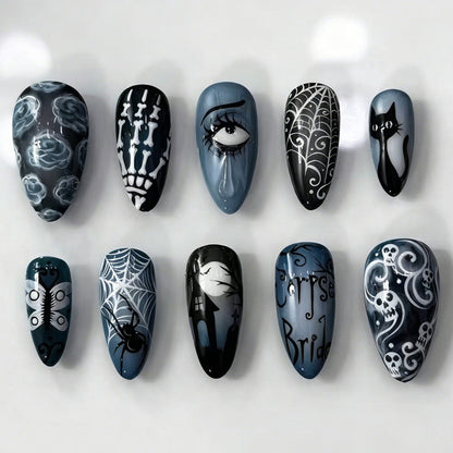 Halloween Kunstnagelset mit einzigartigen gruseligen Designs Brehn