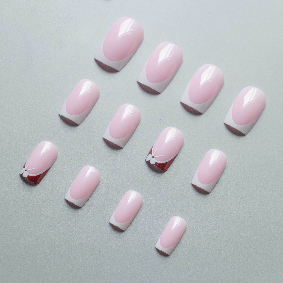 Creative Floral French Tip Nagelkunst Set