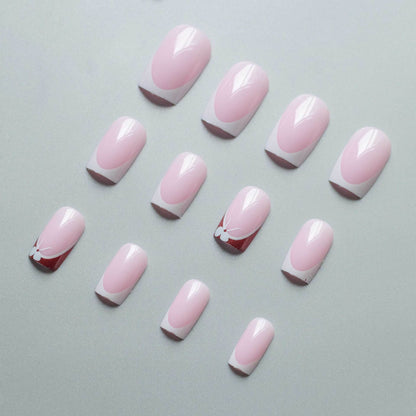 Creative Floral French Tip Nagelkunst Set