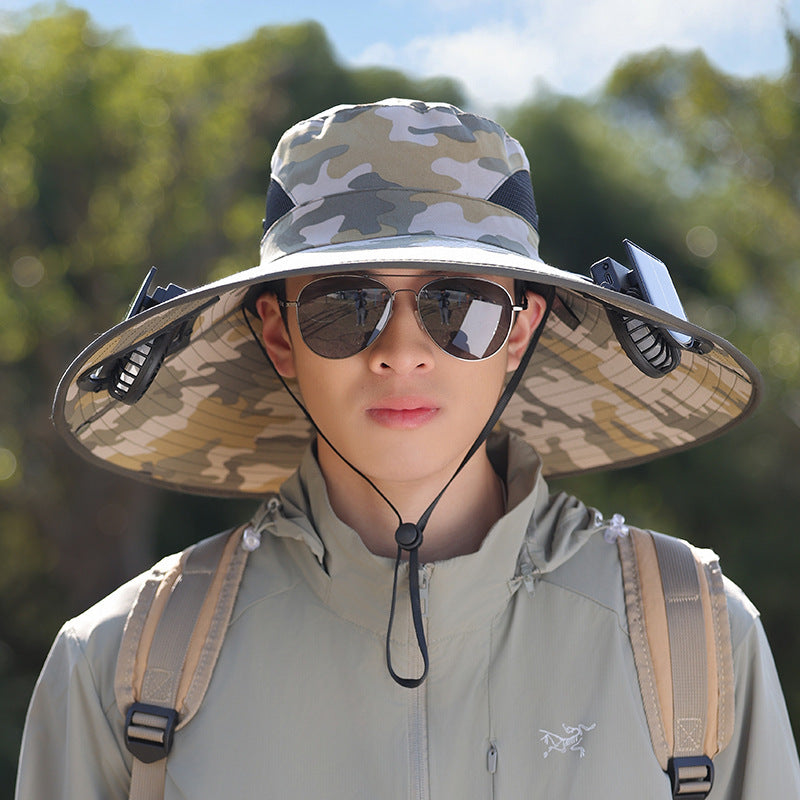 breite Krempe Outdoor-Sonnenhut mit UV-Schutz, atmungsaktivem Netz und verstellbarem Kinnriemen Brehn