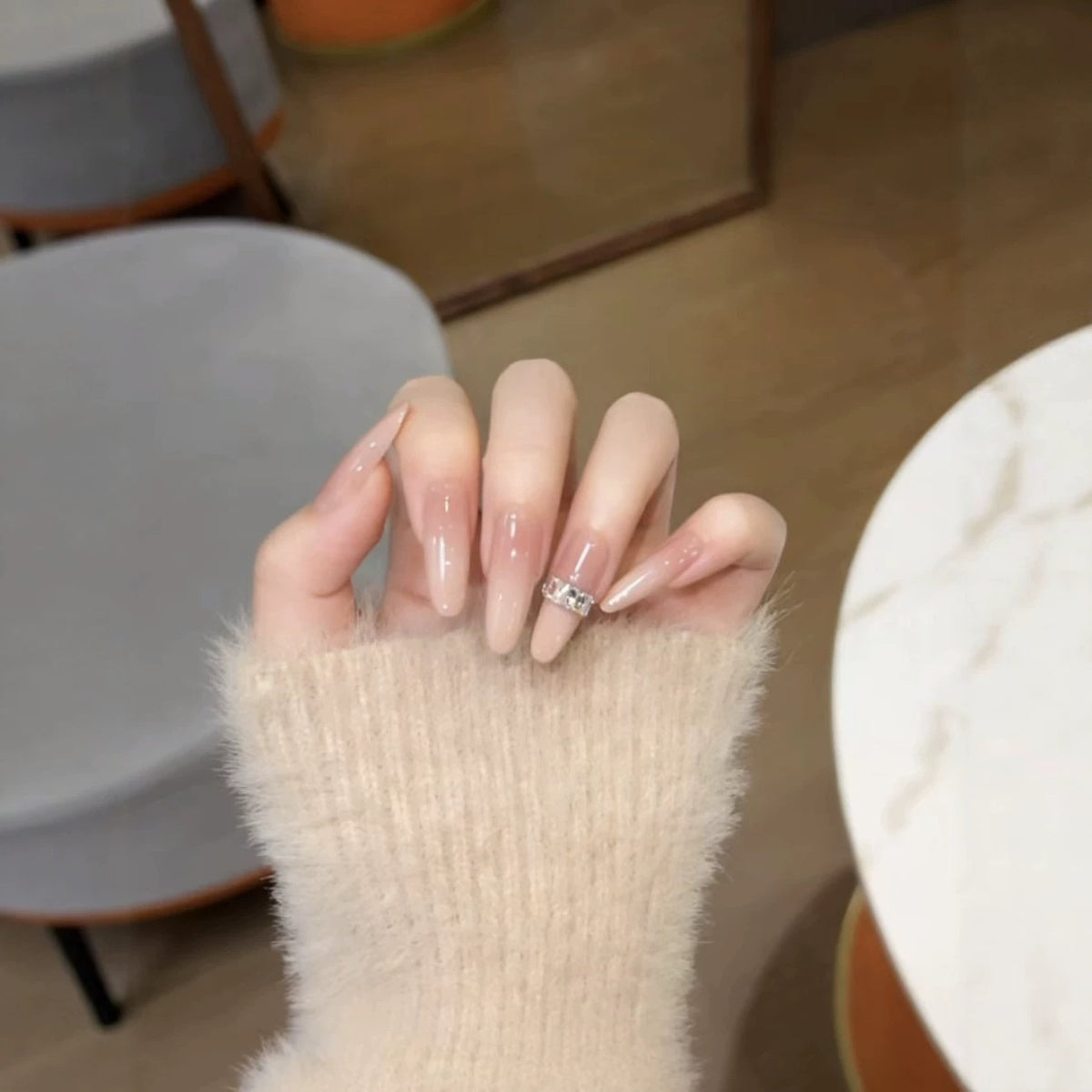 Elegante Lange Stiletto Nagelverlängerungen
