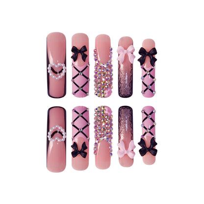 Luxus Nail Art Set mit Strass- und Schleifenakzenten Brehn
