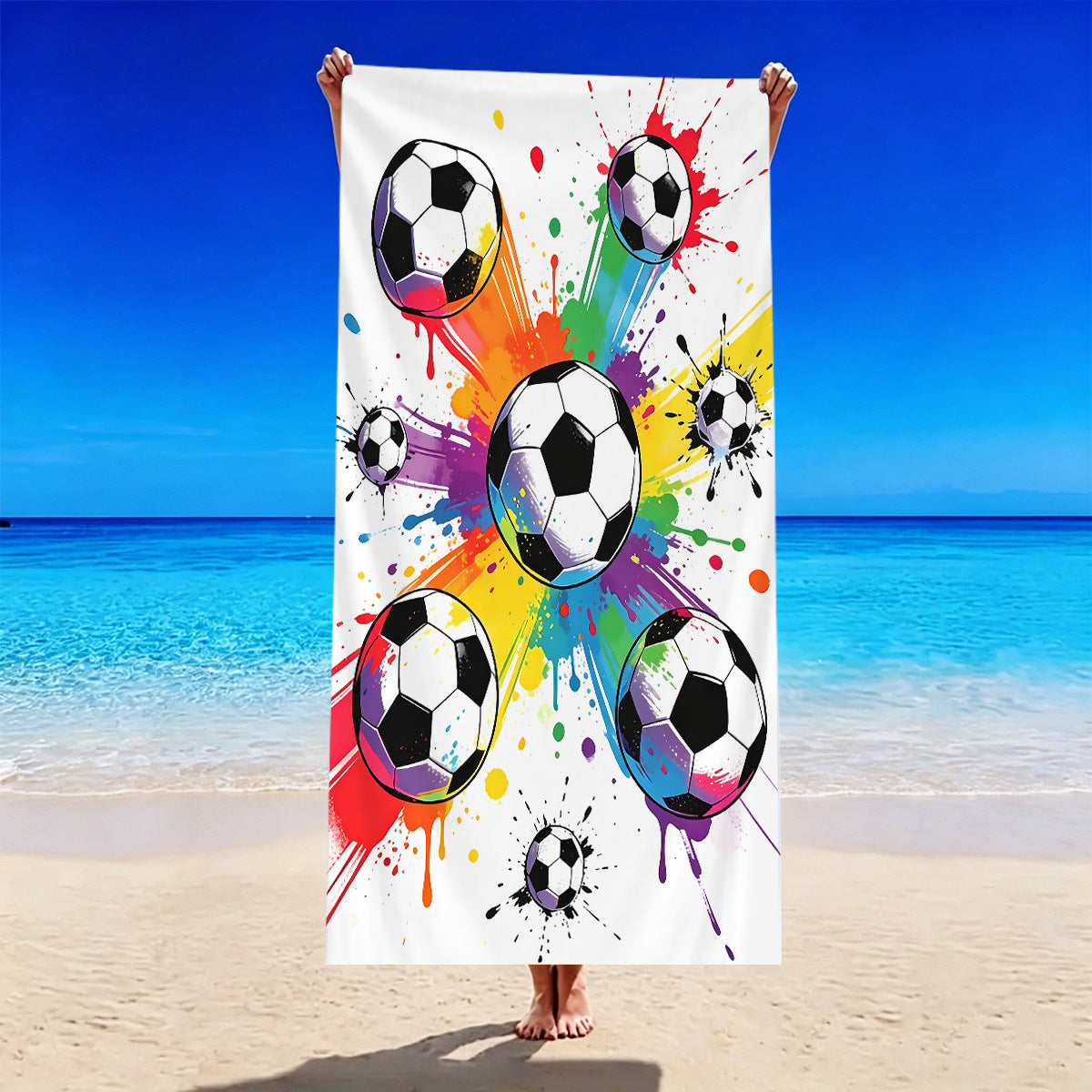 Fußball-Motiv Strandtuch Brehn