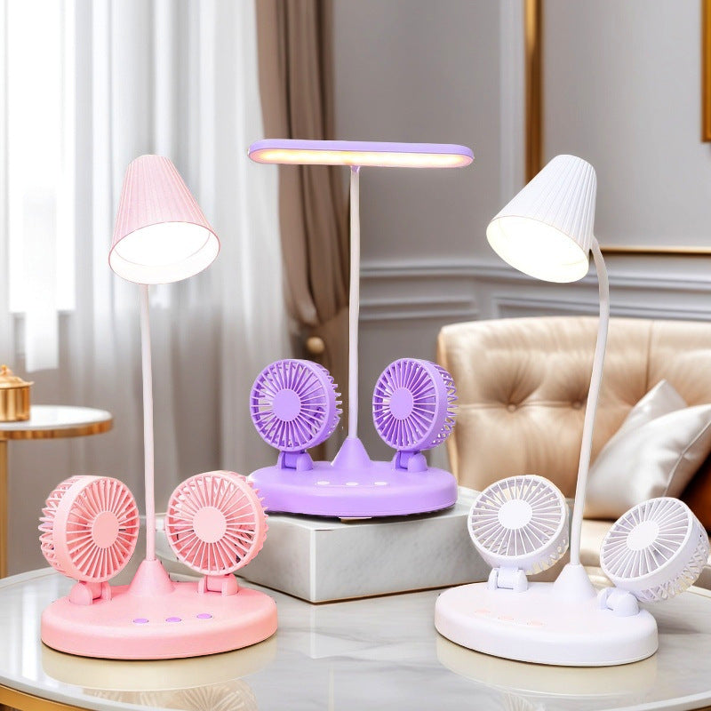 Multifunktionale Schreibtischlampe für Damen mit zwei integrierten Ventilatoren Brehn