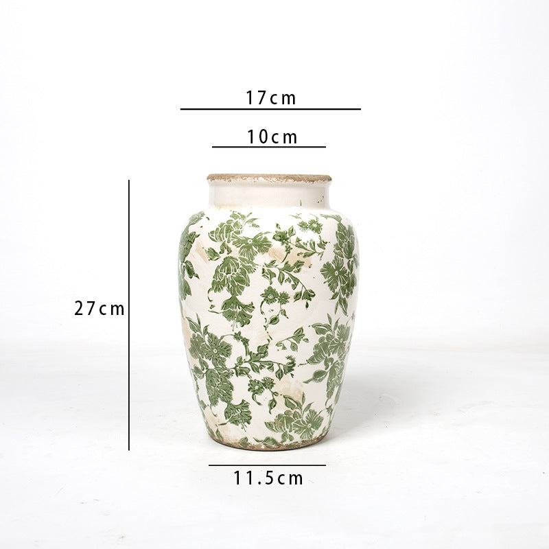 Florale Keramik Vase mit kunstvollem Design Brehn