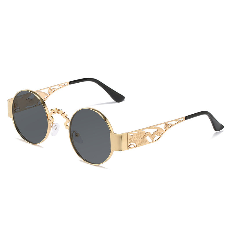 Damen künstlerische runde Sonnenbrille mit elegantem filigranen Rahmen Brehn