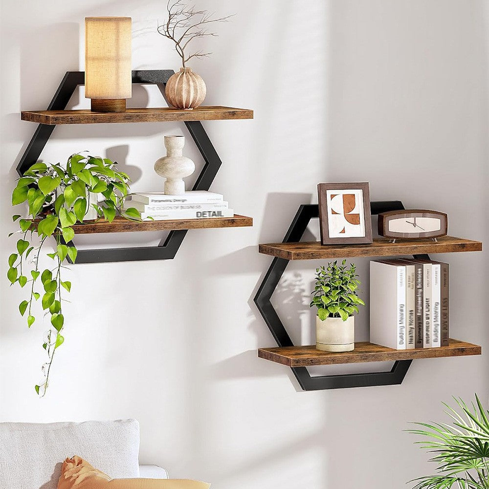 Wandregal mit Modernem Honigcomb-Design Brehn