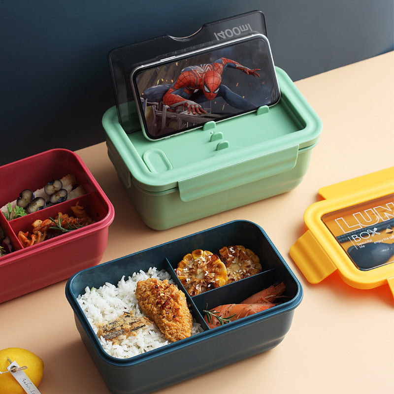Mehrfach-Fach Lebensmittelaufbewahrung Lunch Box mit interaktivem Telefonhalter