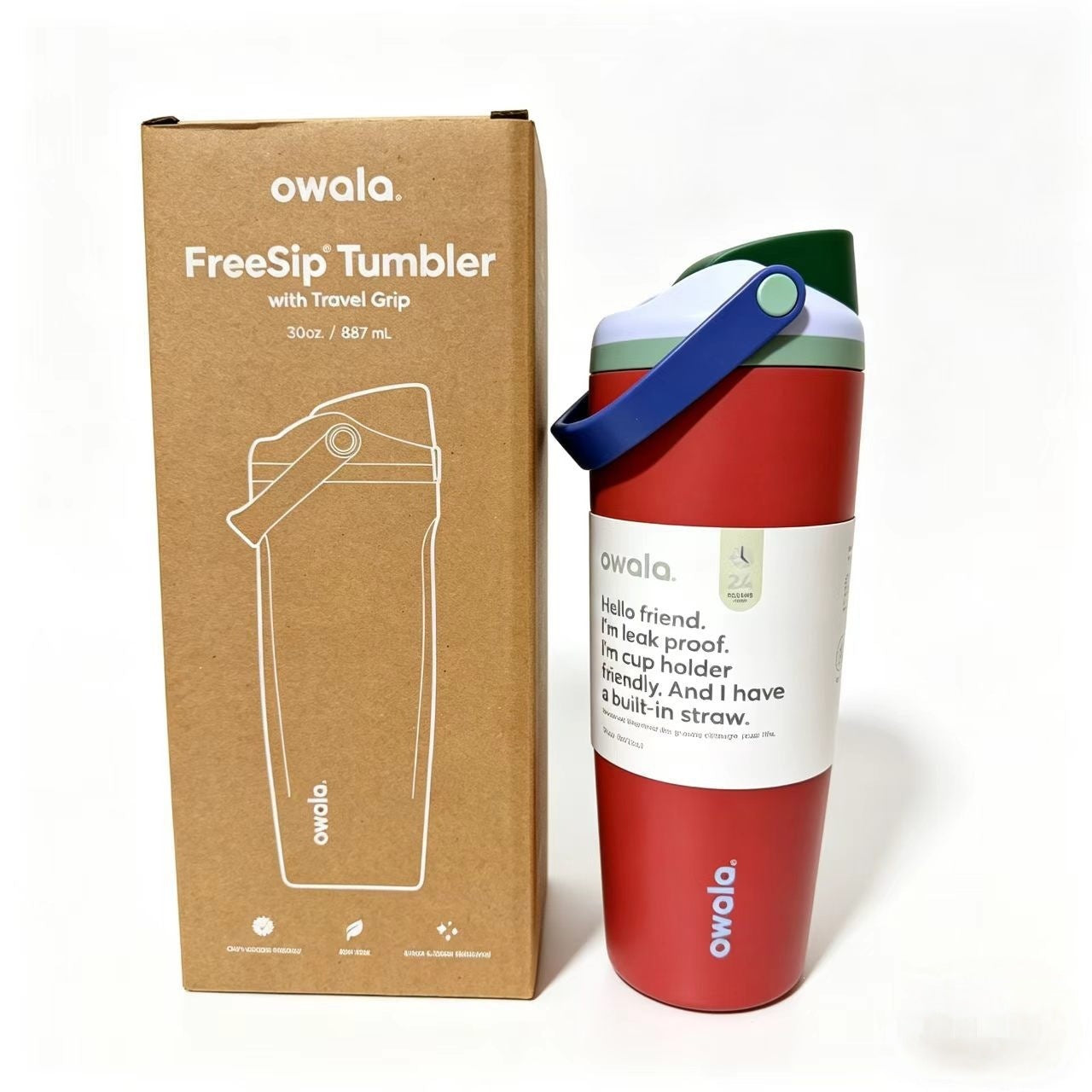 Unisex Trinktumbler mit integriertem Strohhalm und auslaufsicherem Design Brehn