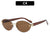Vintage ovale Sonnenbrille mit goldenen Akzenten