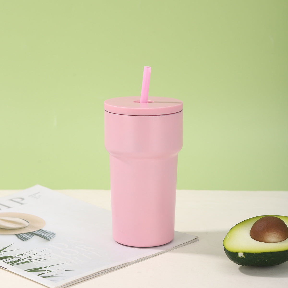 Unisex Isolierter Trinkbecher mit Staubschutzdeckel und Strohhalm Brehn