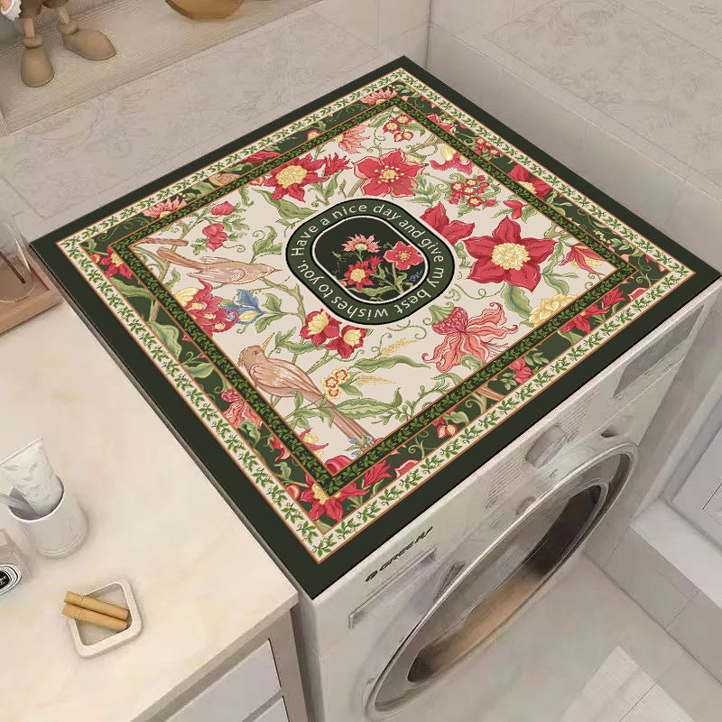 Vintage Floral Decorative Laundry Mat Brehn