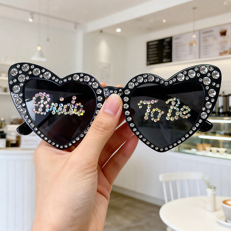 Rhinestone-besetzte Herzförmige Sonnenbrille Brehn