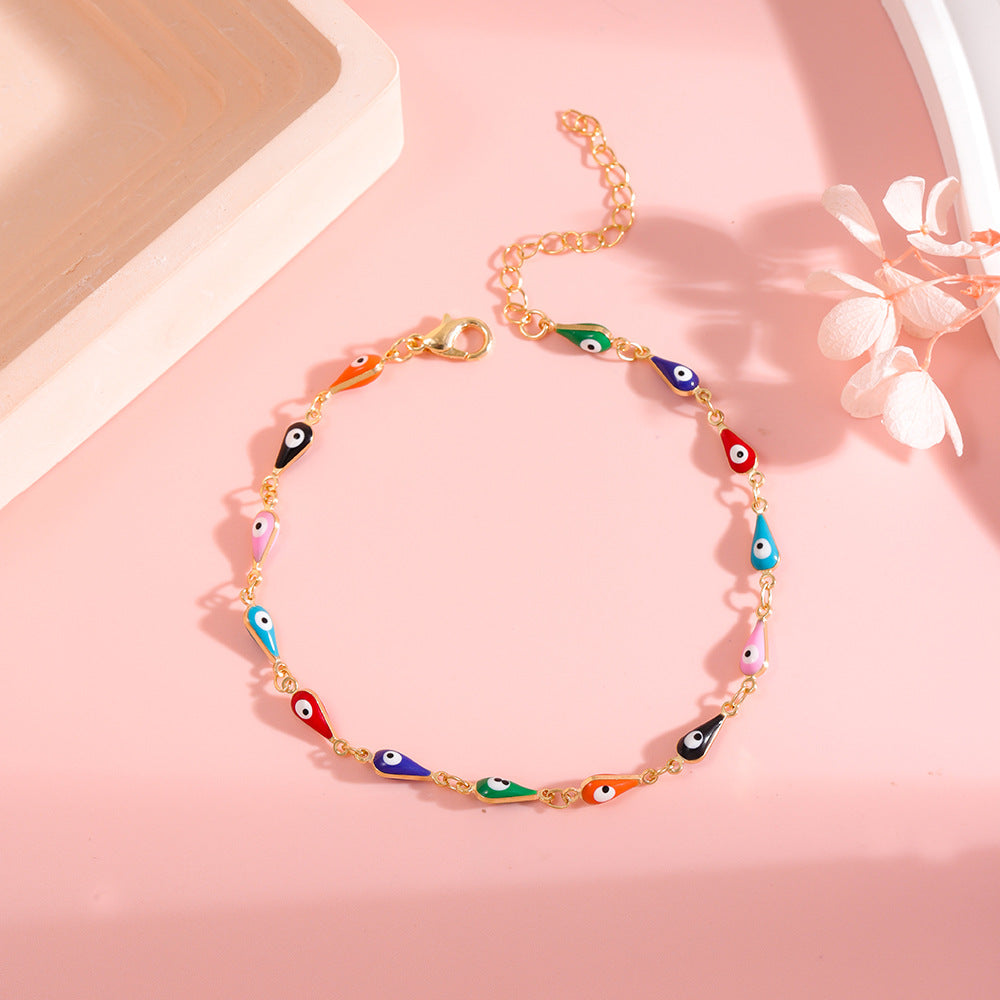 Farbenfrohe böse Augen Charm Fußkette Brehn 1788164324