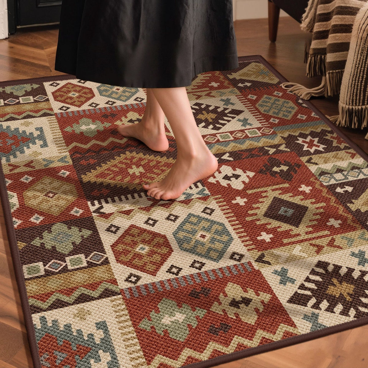 Vintage-inspirierter dekorativer Teppich Brehn