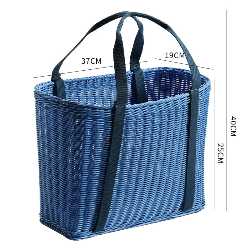 Unisex Robust geflochtener Einkaufskorb mit bequemen Stoffgriffen Brehn