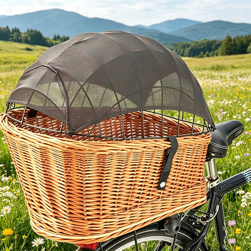 Schutznetzverdecke für vorderen Fahrrad-Weidenkorb mit Druckknöpfen Brehn